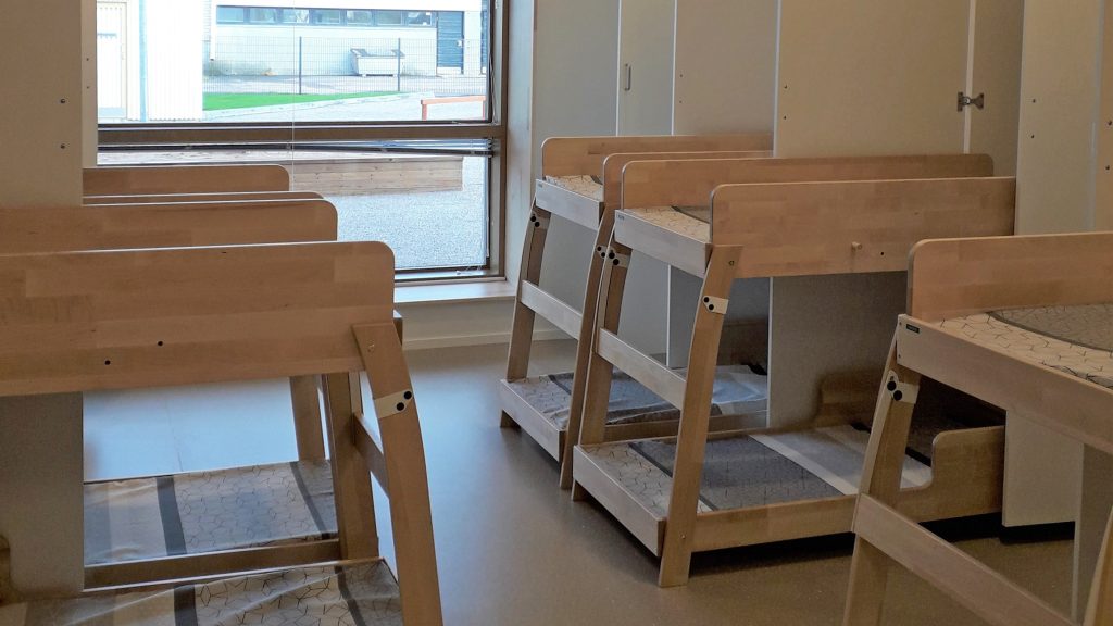 Skåpsängar i daghemmet Lillhjärtat.